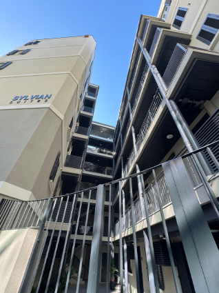 Residential buildings by the marina